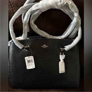 Coach NWT Navy snake stamped leather Stanton Handbag Purse Shoulder Bag #36879